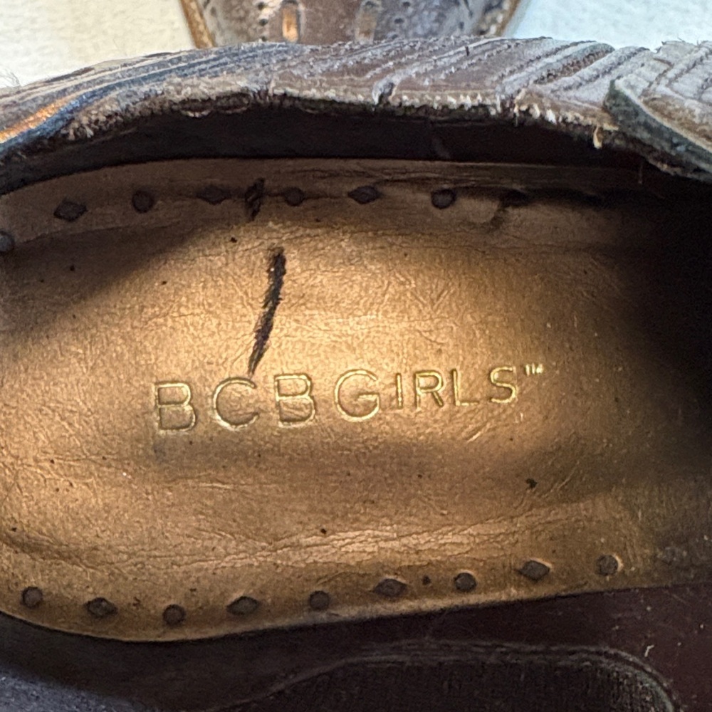 BCBGirls Dark Brown Stud-Embellished Pointed Leather Booties - Picture 2 of 10